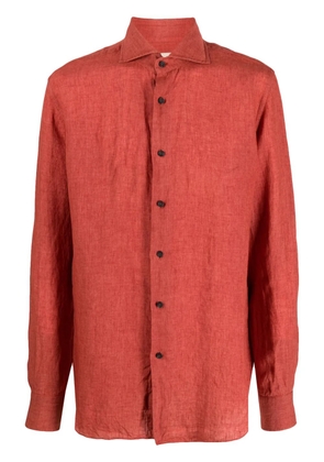 Xacus long-sleeves linen shirt - Orange