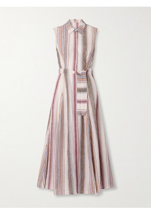 Emporio Sirenuse - Milarda Belted Striped Linen Midi Dress - Multi - IT36,IT38,IT40,IT42,IT44,IT46,IT48,IT50