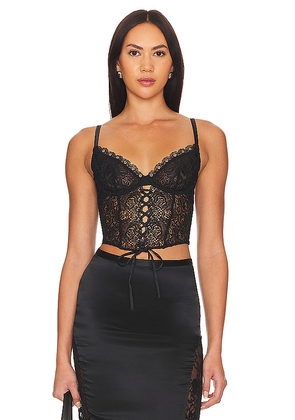 fleur du mal Lace Up Bustier in Black. Size S. Also in XS.