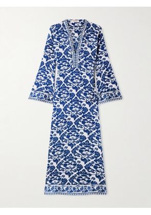Emporio Sirenuse - Jenna Printed Silk-voile Kaftan - Blue - IT36,IT38,IT40,IT42,IT44,IT46,IT48,IT50