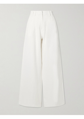 Emporio Sirenuse - Annisa Pleated Ramie And Linen-blend Wide-leg Pants - White - IT36,IT38,IT40,IT42,IT44,IT46,IT48