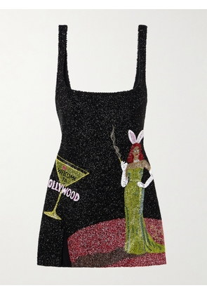 Clio Peppiatt - Bunny Embellished Stretch-mesh Mini Dress - Multi - x small,small,medium,large,x large