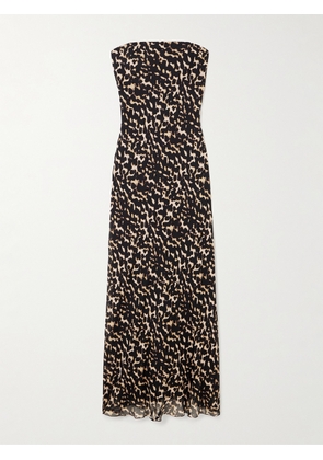 STAUD - Cassie Strapless Printed Silk Maxi Dress - Brown - US0,US2,US4,US6,US8,US10,US12,US14,US16