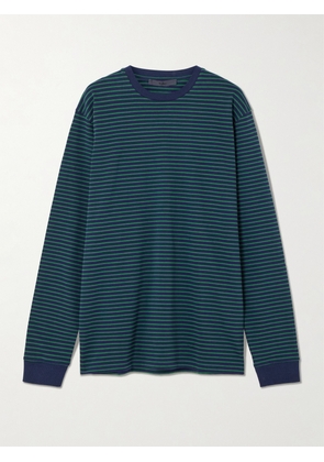 Tibi - Striped Cotton-jersey T-shirt - Green - x small,small,medium,large,x large