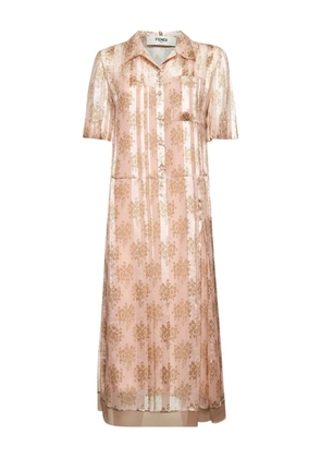 FENDI floral-bouquet motif shirt dress - Neutrals