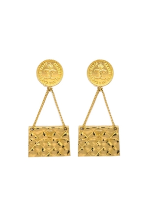 CHANEL Pre-Owned 1988 Bag clip-on dangle earrings - Gold