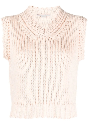 Stella McCartney chunky-knit V-neck vest - Pink