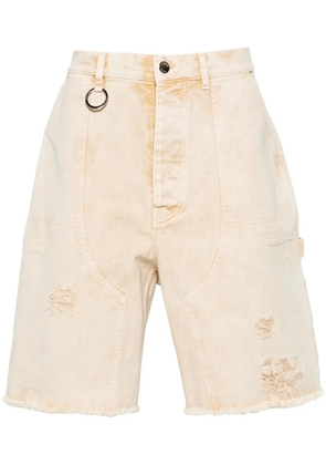 Études Studio Friche distressed denim shorts - Neutrals