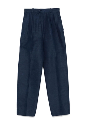 Saint Laurent Pre-Owned 1980s silk trousers - Blue