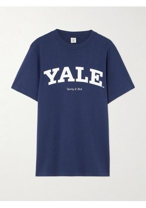 Sporty & Rich - Yale Printed Cotton-jersey T-shirt - Blue - x small,small,medium,large,x large
