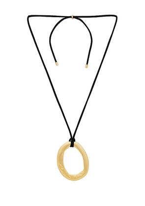 Heaven Mayhem Black Maxi Necklace in Metallic Gold.