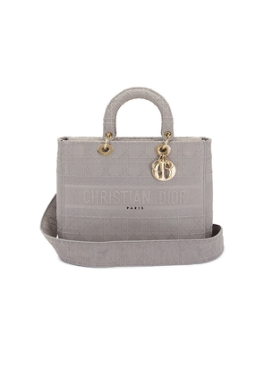 FWRD Renew Dior Lady D-Lite Handbag in Grey.