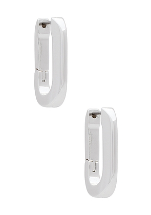Jenny Bird U Link Earrings in Metallic Silver.