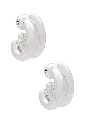 Jenny Bird Florence Earrings in Metallic Silver.