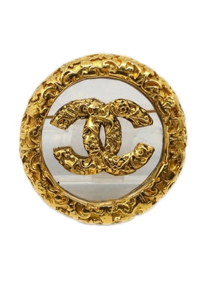 CHANEL Pre-Owned 1993 CC textured brooch - Gold