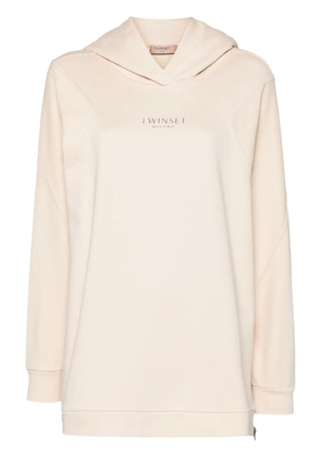 TWINSET logo-lettering hoodie - Neutrals