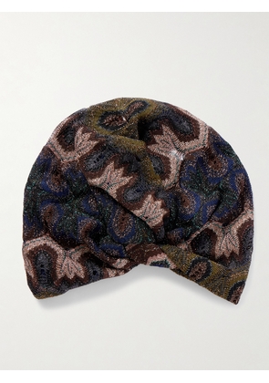 Missoni - Metallic Crochet-knit Turban - Brown - One size