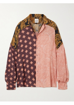 Donde Esteban - Estrellitas Printed Crepe Shirt - Brown - x small,small,medium,large,x large