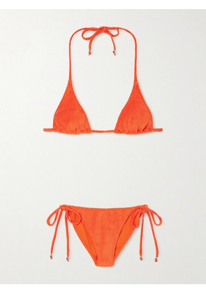 Lisa Marie Fernandez - Pamela Embellished Terry Triangle Bikini - Orange - 1,2,3,4