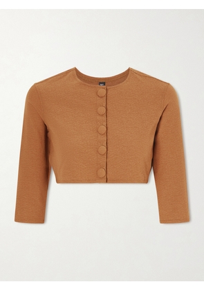 Lisa Marie Fernandez - Cropped Stretch-jersey Cardigan - Brown - 1,2,3,4