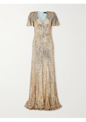 Jenny Packham - Manon Embellished Mesh Gown - Blue - UK 6,UK 8,UK 10,UK 12,UK 14