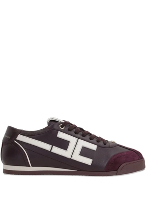 Elisabetta Franchi leather logo sneakers - Red