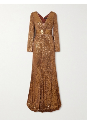 Jenny Packham - June Embellished Sequined Mesh Gown - Metallic - UK 6,UK 8,UK 10,UK 12,UK 14,UK 16