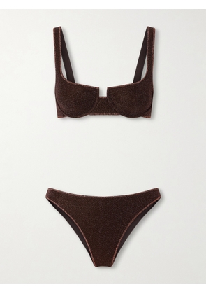 Oséree - Lumière Metallic Balconette Bikini - Brown - small,medium,large,x large