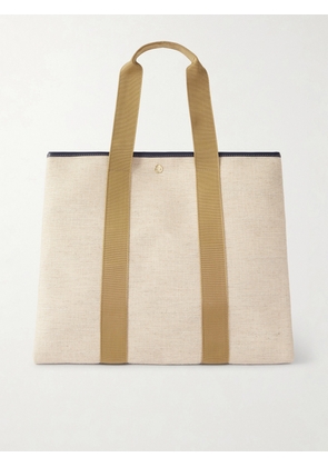 RUE de VERNEUIL - Traversée Shaggy Large Webbing And Leather-trimmed Canvas Tote - Neutrals - One size