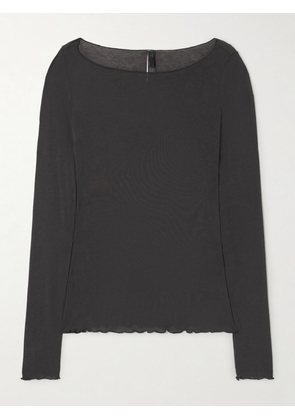 SKIMS - Long Sleeve Boatneck Top - Onyx - Black - XXS,XS,S,M,L,XL,2XL,3XL