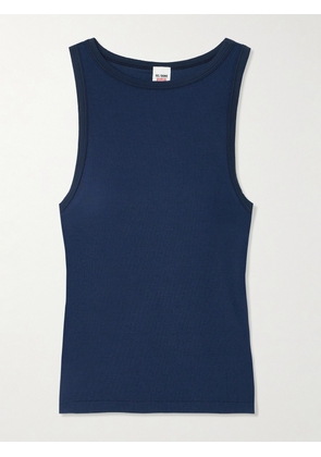 RE/DONE - + Hanes Ribbed Stretch-modal Tank - Blue - x small,small,medium,large