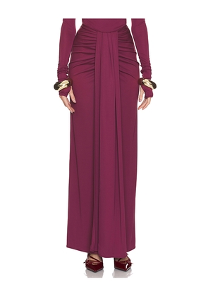Helsa Matte Jersey Long Wrap Skirt in Wine. Size XS. Also in XXS.