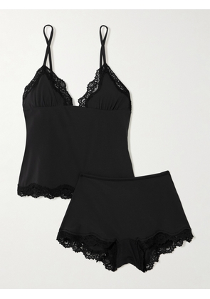 SKIMS - Fits Everybody Lace Triangle Cami And Boy Short Set - Onyx - Black - XXS,XS,S,M,L,XL,2XL,3XL