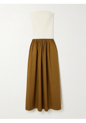 ESSE Studios - Duo Strapless Stretch-knit And Cotton-poplin Maxi Dress - Cream - UK 6,UK 8,UK 10,UK 12,UK 14