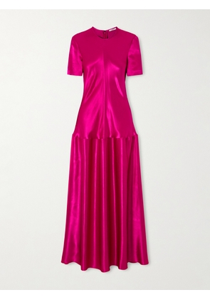FFORME - Clodia Pleated Textured-satin Maxi Dress - Pink - IT38,IT40,IT42,IT44,IT46