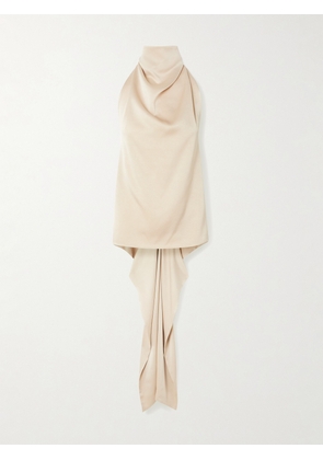 ESSE Studios - Cartia Tie-detailed Backless Satin Halterneck Top - Off-white - UK 6,UK 8,UK 10,UK 12,UK 14