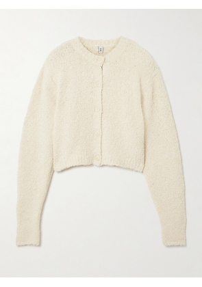SIR. - Tropicana Cropped Cotton-blend Bouclé Cardigan - Ecru - x small,small,medium,large