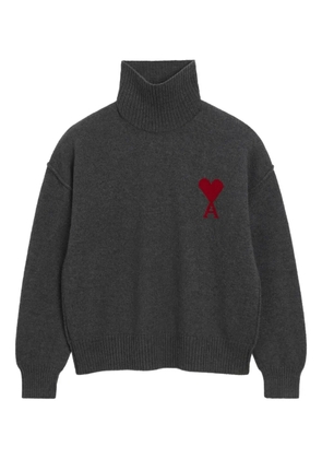AMI Paris Ami De Coeur funnel-neck wool sweater - Grey