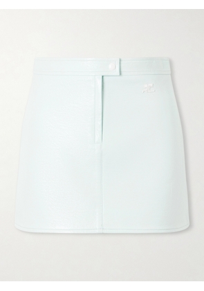 COURREGES - Appliquéd Coated Cotton-blend Mini Skirt - Green - FR 34,FR 36,FR 38,FR 40,FR 42,FR 44