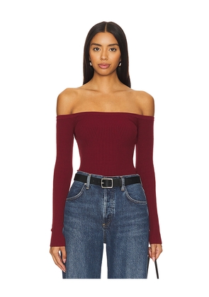House of Harlow 1960 x REVOLVE Colette Bodysuit in Burgundy. Size L. Also in M, S, XL, XS, XXS.