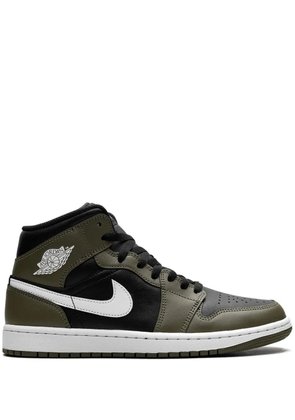 Jordan Air Jordan 1 Mid 'Black/White/Olive' sneakers - Green