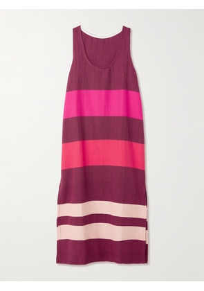 lemlem - Lilian Striped Cotton Midi Dress - Pink - x small,small,medium,large