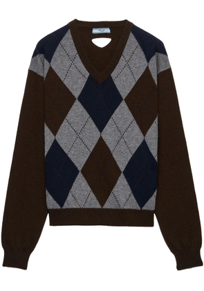 Prada cashmere V-neck sweater - Brown