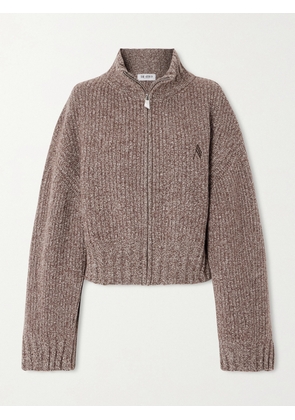 The Attico - Ribbed Wool And Cashmere-blend Zip-up Cardigan - Brown - IT36,IT38,IT40,IT42,IT44,IT46,IT48