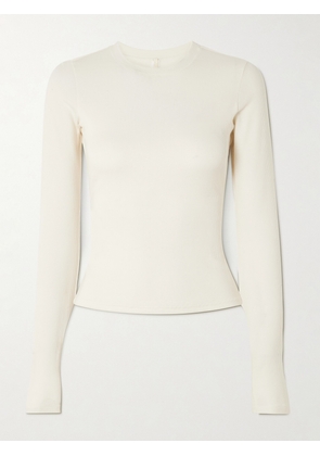SKIMS - Stretch-cotton Jersey Long Sleeve T-shirt - Marble - White - XXS,XS,S,M,L,XL,2XL,3XL