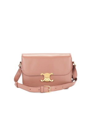 FWRD Renew Celine Classique Triomphe Shoulder Bag in Pink.