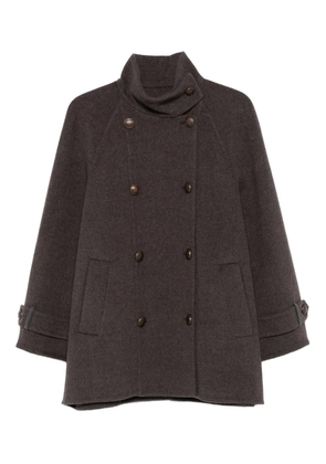 Brunello Cucinelli double-breasted buttoned coat - Brown