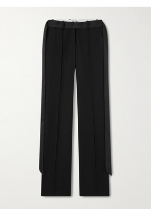 The Attico - Tie-detailed Belted Wool-twill Straight-leg Pants - Black - IT36,IT38,IT40,IT42,IT44,IT46,IT48