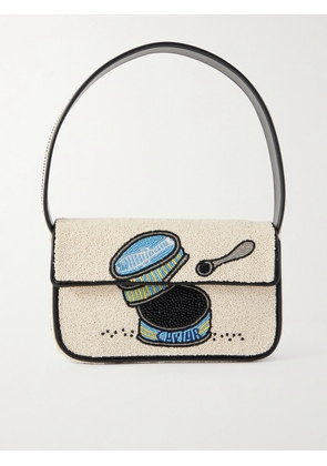 STAUD - Tommy Bead-embellished Satin Shoulder Bag - Off-white - One size