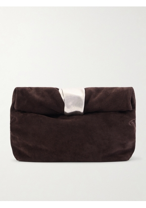 STAUD - Cuff Suede Clutch - Brown - One size